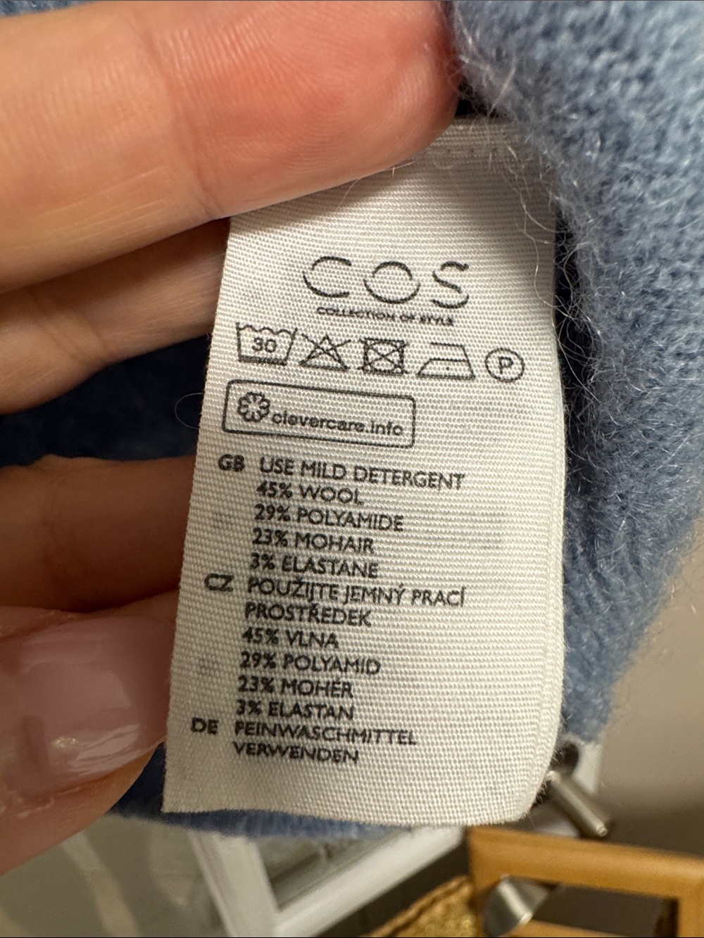 COS Light Blue Women's Crewneck Sweater - Picture 3 of 5